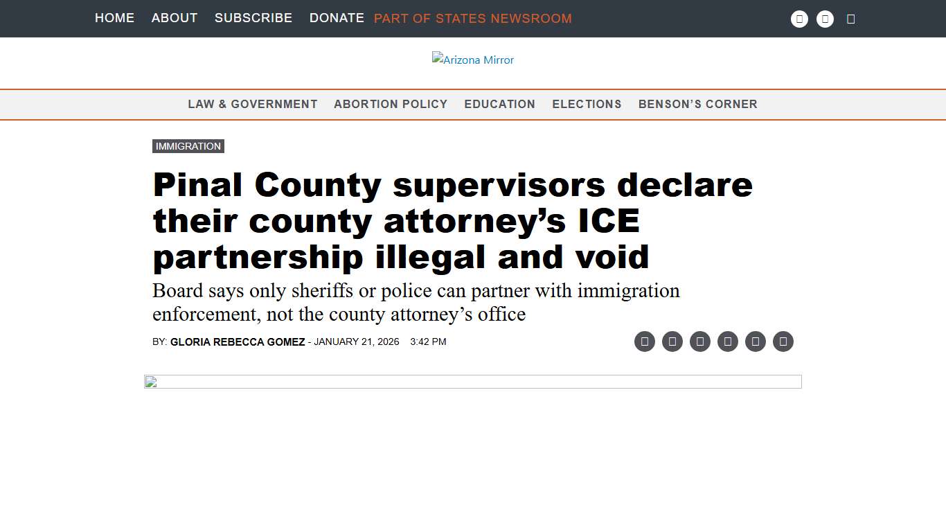 Pinal County supervisors declare their county attorney's ICE partnership illegal and void